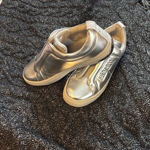 NEW and unique DKNY Metallic Silver Casual Sneakers
